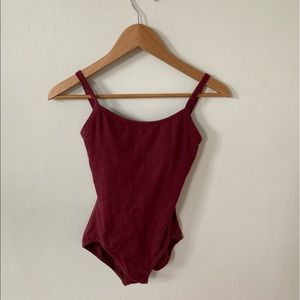Maroon ballet leotard
